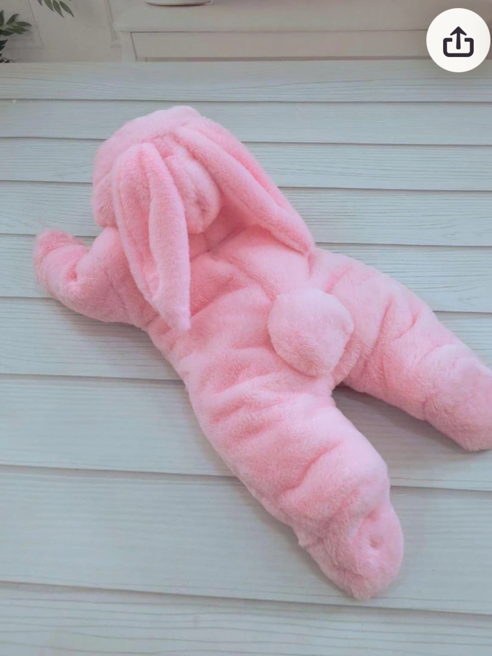 Pink Plush Bunny Onesie Costume for Kids - Soft Bunny Romper NWOT 3-6m